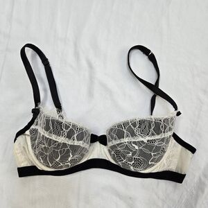 Mimi Holliday Back And White Piece De Resistance Padded Underwire Lace Bra